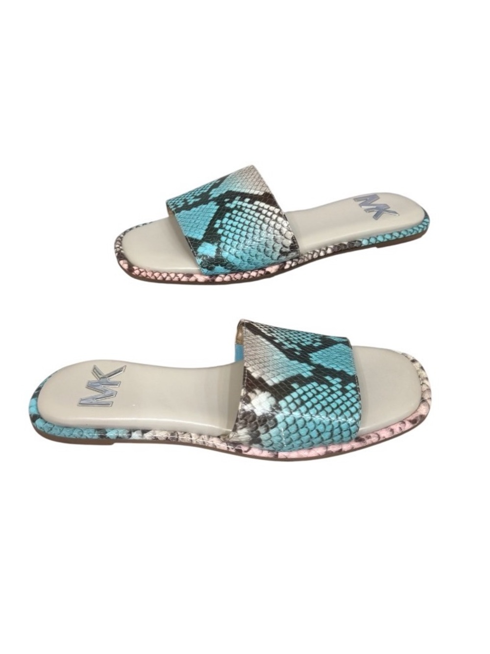 Wrn1X MICHAEL KORS Hayworth faux snake slides women’s sandals size 8.5 - Picture 3 of 13
